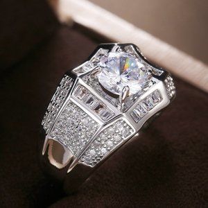 ✨ Unique Shiny Zircon Square Chunky Fashion Wedding Rings for Women, PD6…